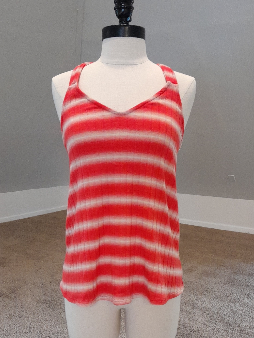 Women's Orange Striped Tank Top
